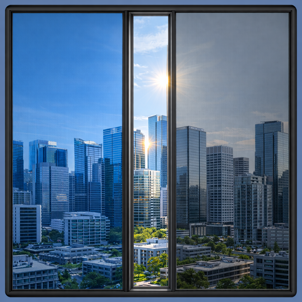 Referencia del proveedor: ventana con distintos acabados de film solar